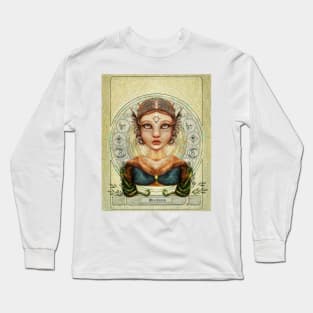 Anime Mermaid Queen Sea Snake Familiars Tarot Card Long Sleeve T-Shirt